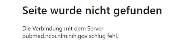 PubMed Fehlermeldung